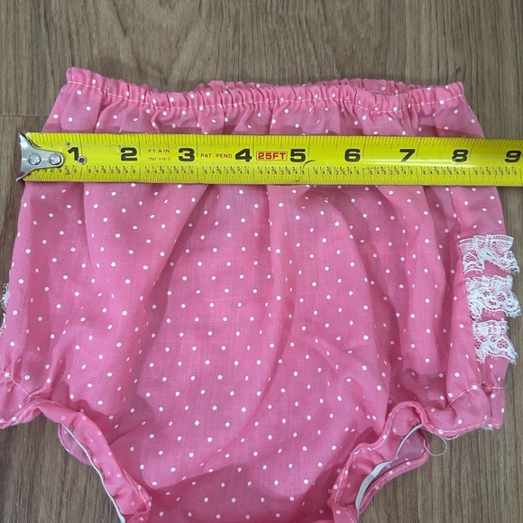 VTG 80s WINNIE THE POOH FLORAL‎ EYELET SEARS PRARIE BIB DRESS 12m 26-31lbs USA - Picture 8 of 16